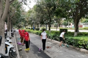 9月13日蒙自市载道小学志愿服务队清扫校园周边环境卫生